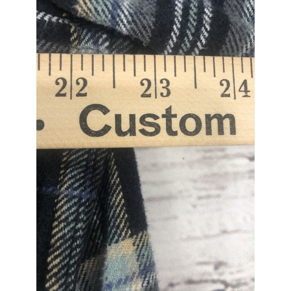 MOUNTAIN KHAKIS plaid flannel button down blue western shirt w/pocket Mens XL - Picture 8 of 11